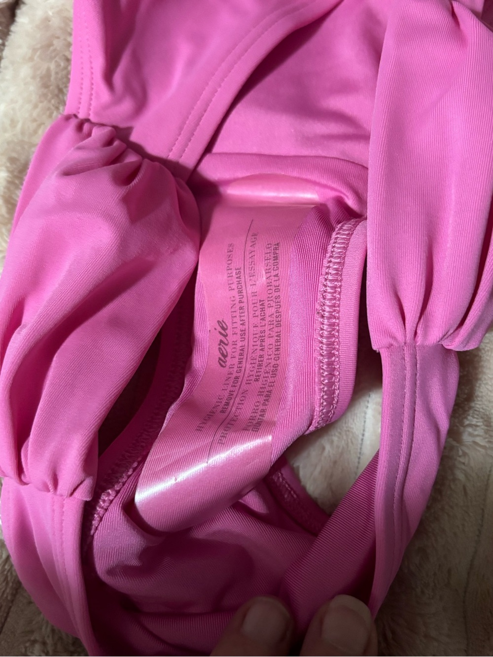 Aerie NWOT Pink Embroidered Triangle Bikini Set Size Small - Picture 4 of 8